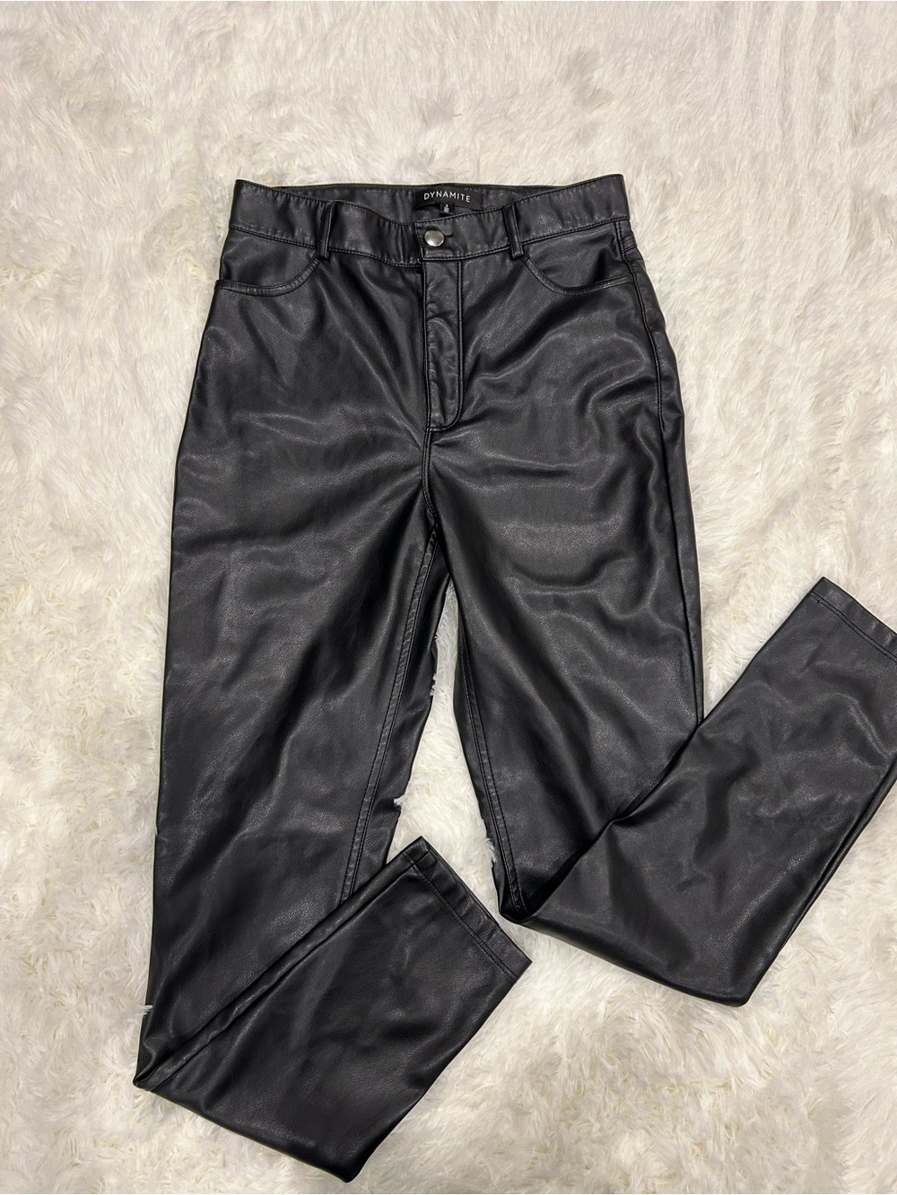 Dynamite Black Faux Leather Skinny Pants